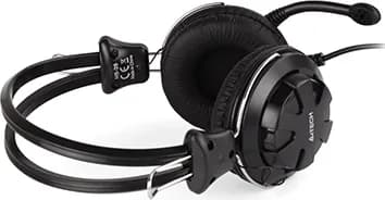 CASTI A4tech, "ComfortFIt", cu fir, standard, utilizare multimedia, microfon pe brat, conectare prin Jack 3.5 mm x 2, negru, "HS-28-1" — miniatură