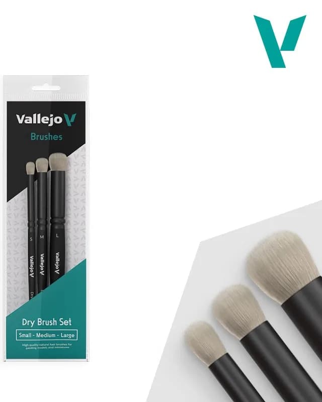 Accesoriu imprimantă 3D Acrylicos Vallejo Vallejo Natural Hair Dry Brush Set