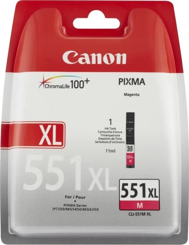 Cartus Cerneala Original Canon Magenta, CLI-551XLM, pentru Pixma IP-7250|8750|IX-6850|MG-5450|5550|5650|6350|6450|6650|7150|7550|MX-725|925, 11ml, "BS6445B001AA"