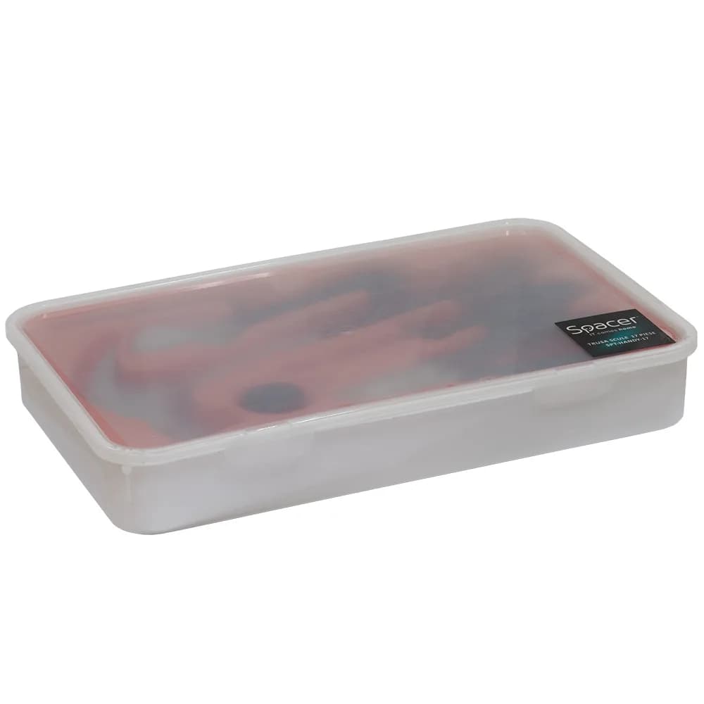 TRUSA scule SPACER contine 1 x ciocan, 1 x patent, 1 x surubelnita, 12 x capete surubelnita, 1 x cheie reglabila, 1 x protectie cauciuc ciocan, 1 x cutie transport si depozitare " SPT-HANDY-17" — miniatură
