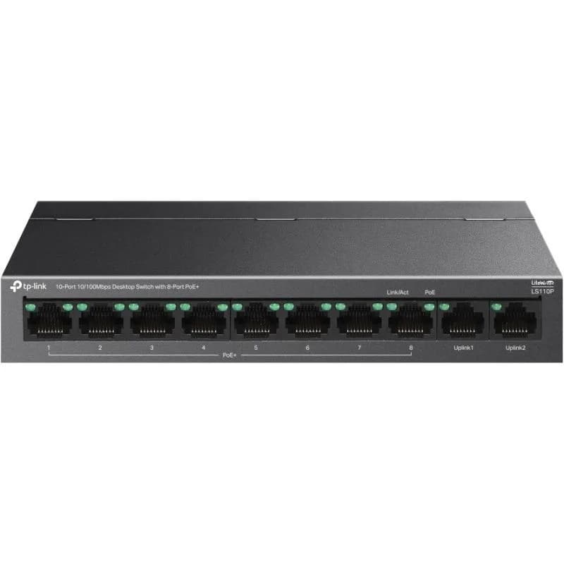 Switch TP Link, 10-Port 10/100Mbps Desktop Switch with 8-Port PoE+, 10BASE-T: UTP category 3, 4, 5 cable (maximum 100m), 100BASE-TX: UTP category 5 or above cable (maximum 100m), 2 Gbps