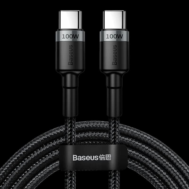 Cablu Date si Incarcare USB-C - USB-C Baseus Cafule, 100W, 2m, Gri CATKLF-ALG1 - 297120 (93E6)