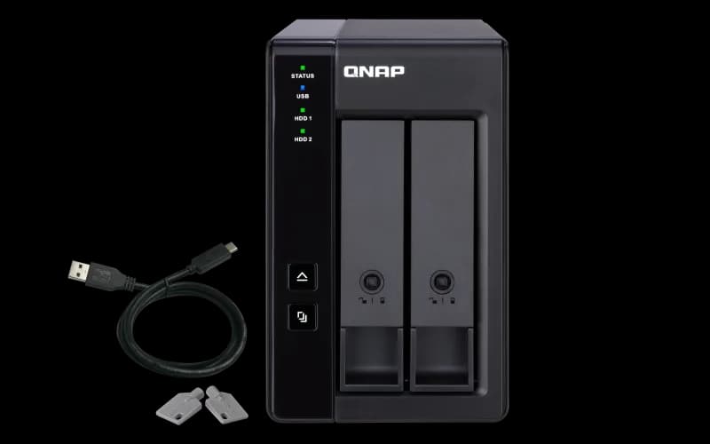 Extensie USB QNAP TR-002 2-Bay, 2.5/3.5 SATA 6Gbps HDD (neincluse), 1xUSB3.11 (type-c), tower, PSU adaptor 36W