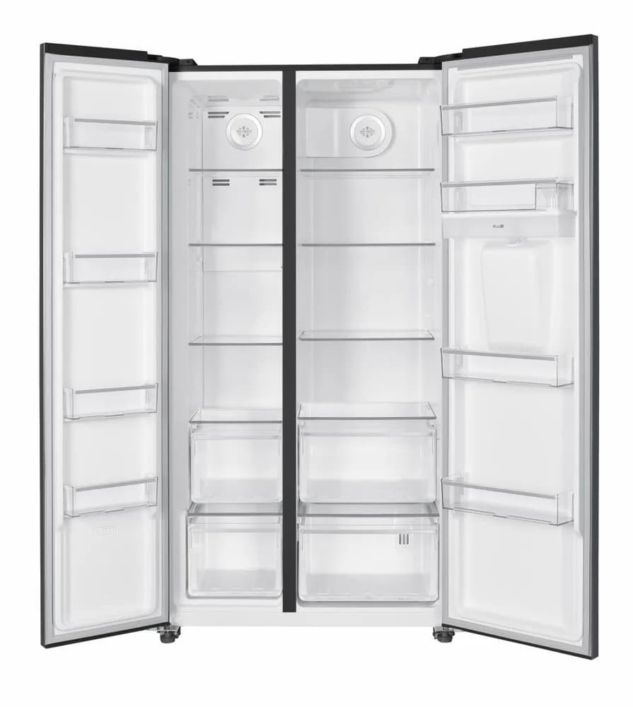 Side by Side HEINNER HSBS-HM529NFINVDGWDE++, No Frost, 529 L, Clasa E, Dozator apa, Gri antracit texturat