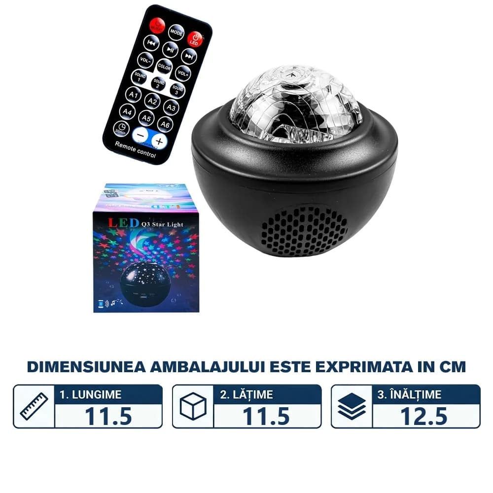 Proiector cu lampa de noapte si bluetooth — miniatură