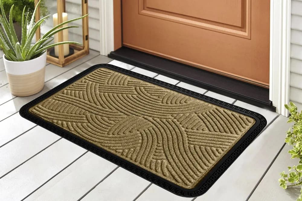 COVORAS INTRARE ANTIDERAPANT CU MARGINE CAUCIUCATA 40X60 CM, HEINNER HOME (mix 3 culori in bax - 4 bucati gri, 3 bucati verde, 3 bucati maro) — miniatură
