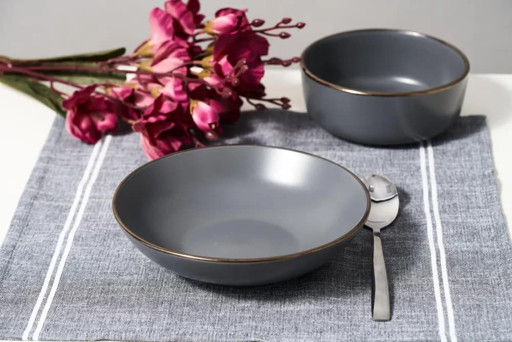 SET 6 FARFURII ADANCI, CERAMICA 20 CM, CALYPSO, ART OF DINING BY HEINNER — miniatură