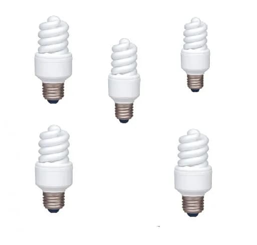 SET 5 becuri fluorescent Panasonic, soclu E27, putere 13W, forma spirala, lumina alb rece, alimentare 220 - 240 V, "EFD13E672V-5"