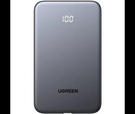 POWER BANK Ugreen "PB526", 10000mAh, 20W, 1 x USB, 1 x USB Type-C, 1 x USB Type-C integrat, gri, "75161B" — miniatură