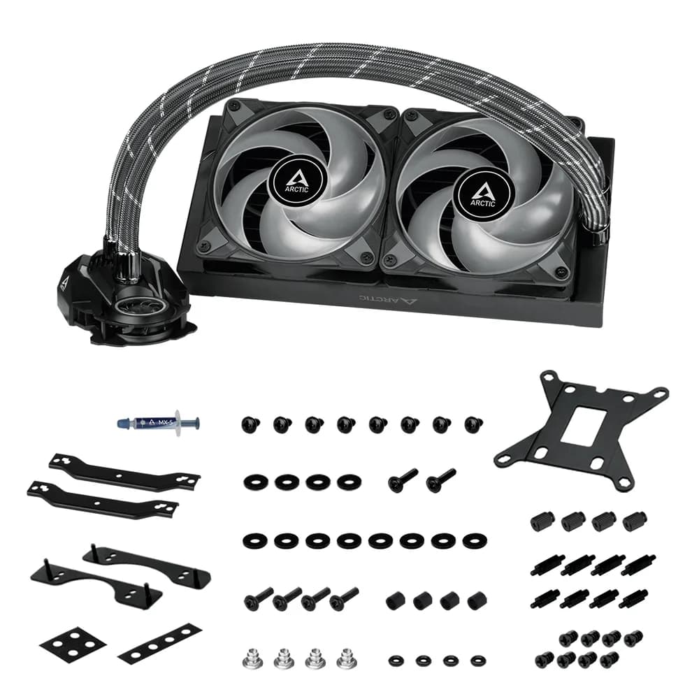 COOLER Arctic "Liquid Freezer III Pro 240 ARGB", skt. LGA1851, LGA 1700, AM4, AM5, racire cu lichid, 2 x 120mm P12 Pro, 600 - 3000 RPM, ARGB adresabil, negru "ACFRE00182A" — miniatură