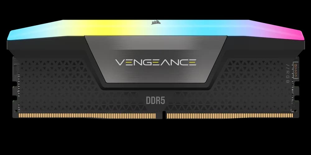 DDR Corsair CR VENGEANCE RGB 32GB (2x16GB) DDR5 CL40 "CMH32GX5M2B5600C40K" — miniatură