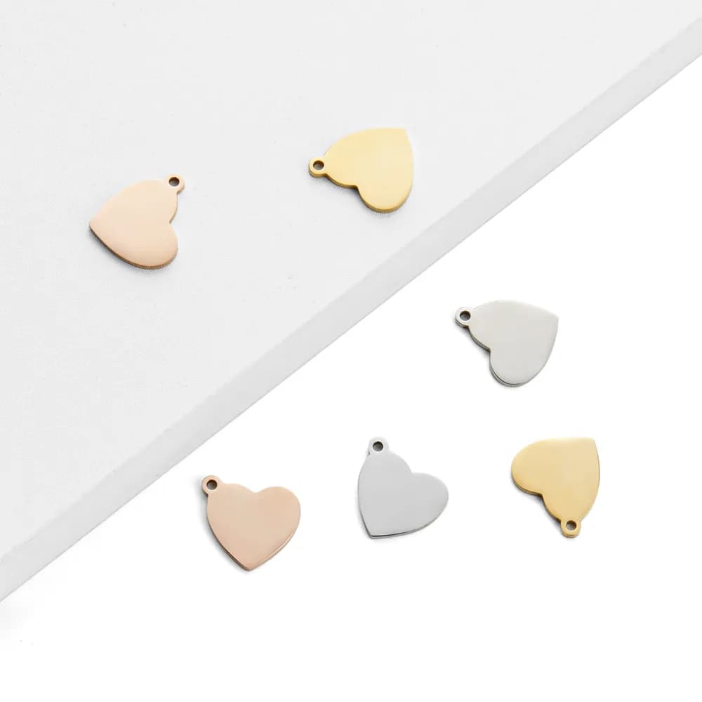 Accesoriu gravator laser xTool Heart-Shaped Pendant – Gold, Silver, & Rose Gold – 30 buc — miniatură