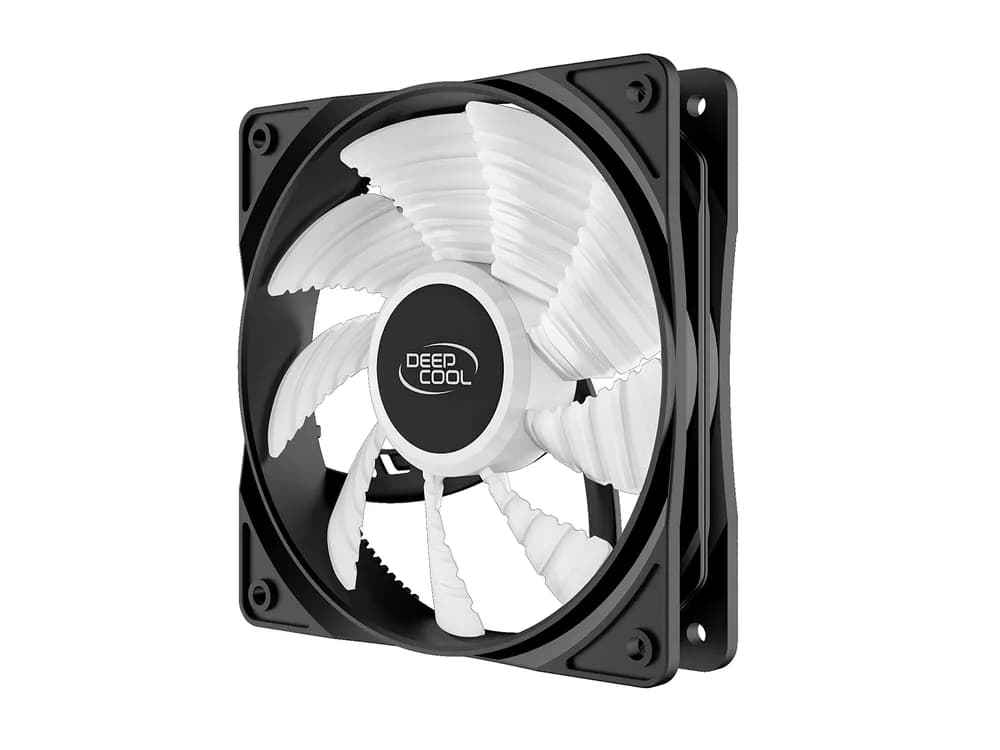 VENTILATOR DEEPCOOL PC RF120W, 120x120x25 mm, 4 white LED, Hydro Bearing, "DP-FLED-RF120-WH" — miniatură