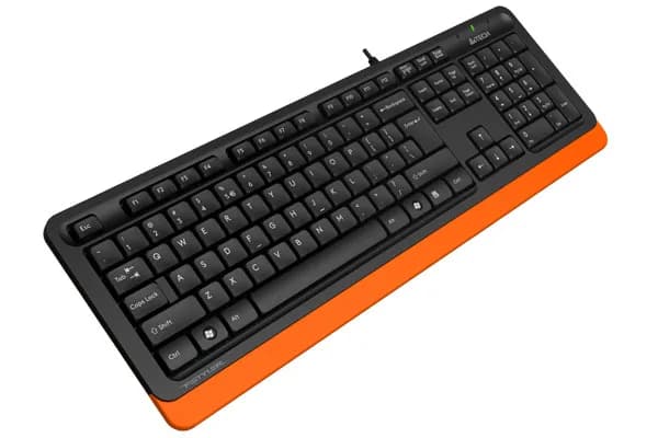 TASTATURA A4TECH, "Fstyler USB", cu fir, 104 taste format standard, USB, negru & portocaliu, "FK10 Orange" — miniatură
