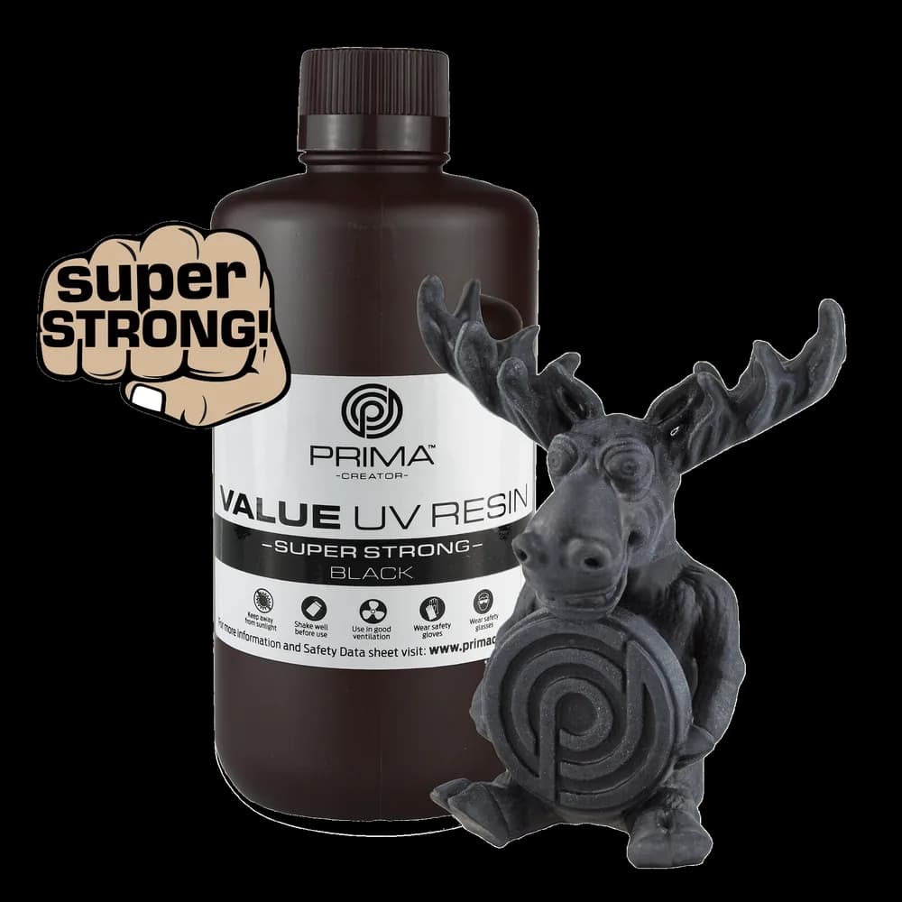 Rășină 3D PrimaCreator Super Strong UV – 1 kg – Black