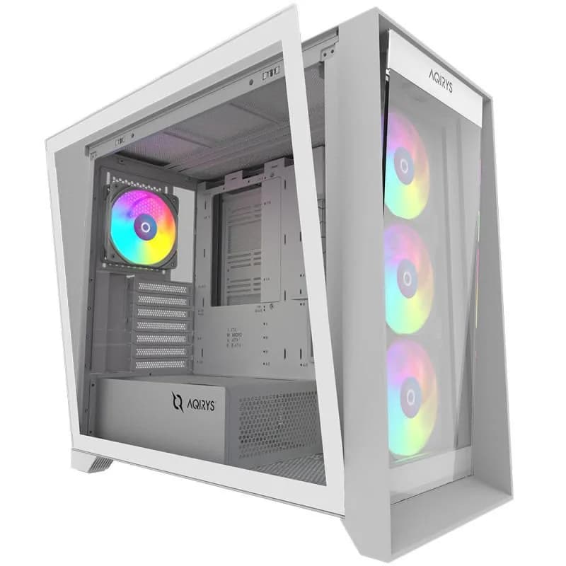 Carcasa AQIRYS XO-1, RGB, Mid Tower, White — miniatură