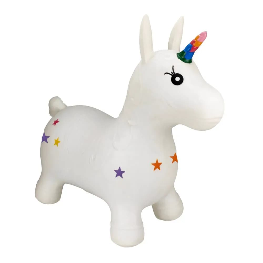 Jucărie gonflabilă săltăreață de călărit Unicornul Alb HappyHopperz — miniatură