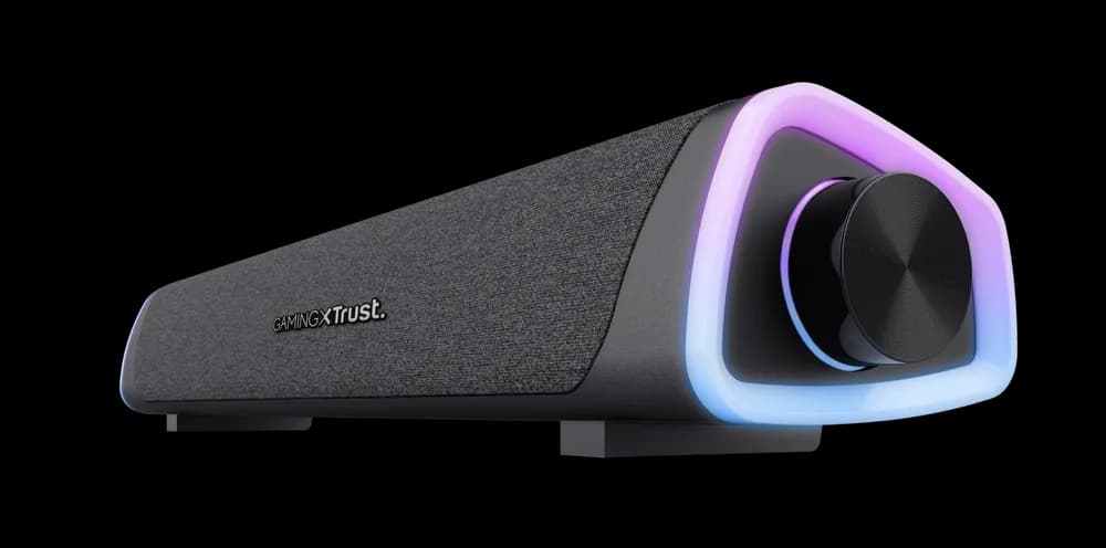 Soundbar Trust GXT 620 Axon, puetere (RMS) 6W, frecventa 20 Hz - 20.000 Hz, audio input 3.5mm (1.4m), iluminare RGB, alimentare prin USB, negru — miniatură