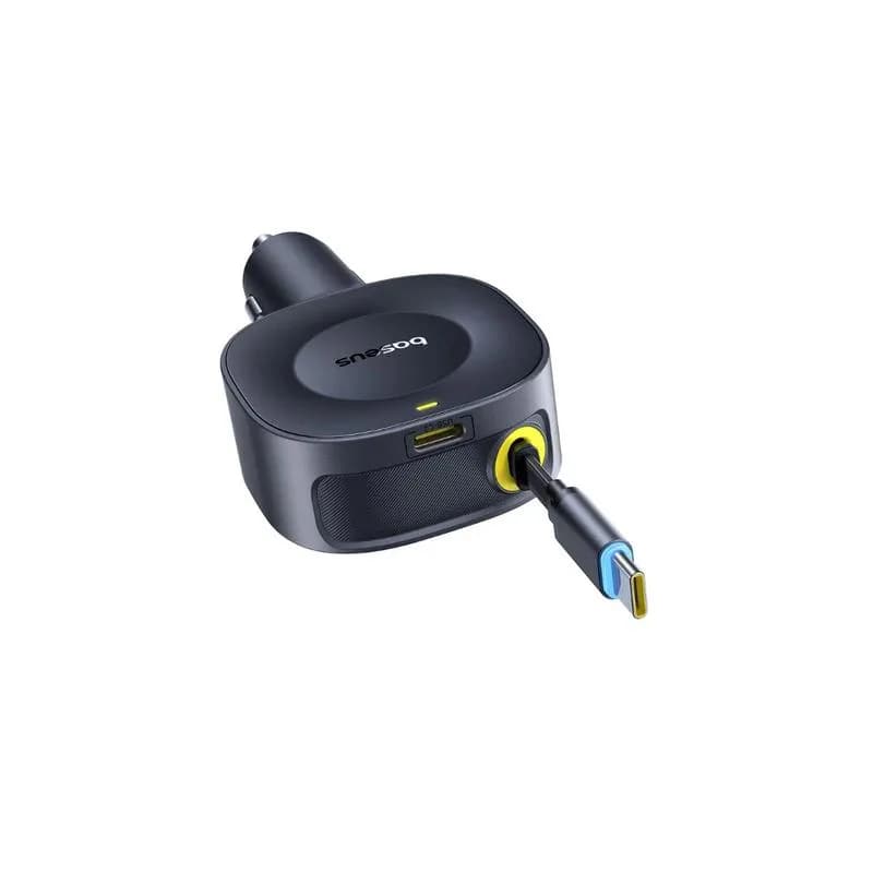 INCARCATOR auto Baseus PrimeTrip VR2, Quick Charge 30W, 1 x USB Type-C, cablu retractabil integrat 1 x USB Type-C, pt. bricheta auto, negru "C0206400" - 6932172692216 — miniatură