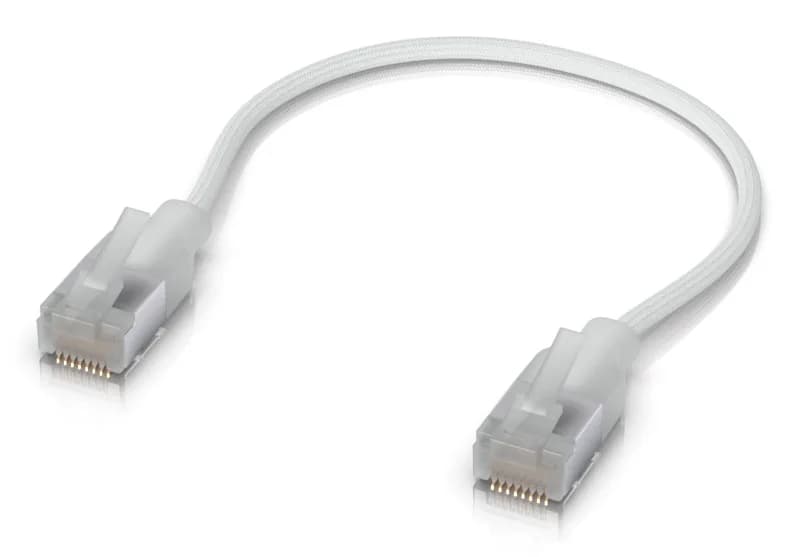 PATCH CABLE PREMIUM RJ45 0.15M/PATCHELC6A-0.15M-W-24 UBIQUITI "UACC-CABLE-PATCH-EL-C6A-0.15M-W-24" — miniatură