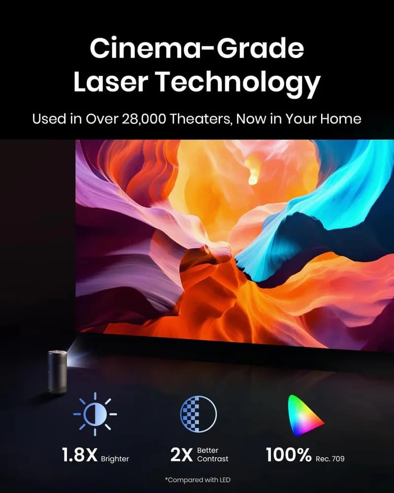 Proiector smart portabil Anker, Nebula X1, 4k Triple Laser engine, Google TV, Dolby audio smart AI, 3840x2160, 3500 ANSI lumeni, Wi-Fi, gri, "D23512F1" - 194644235543 — miniatură