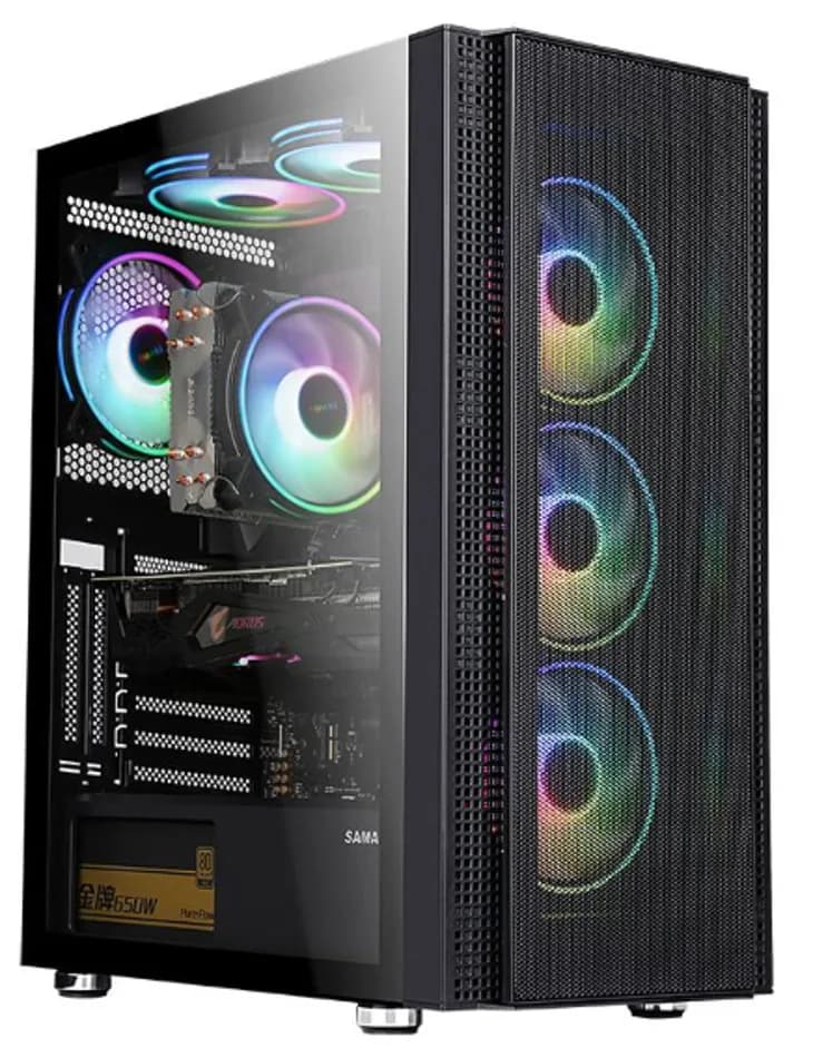 Carcasa gaming Serioux Quantum, fara sursa, tip middle tower, capac superior cu filtru magnetic de praf, panoul lateral: sticla securizata, sasiu: SPCC 0.6T, USB2.0x2+HD Audio, USB 3.0 x1, porturi rezervate pentru ventilator:, față: 3 x ventilatoare fixe de 120mm(incluse)ARGB, suportă cooler pe