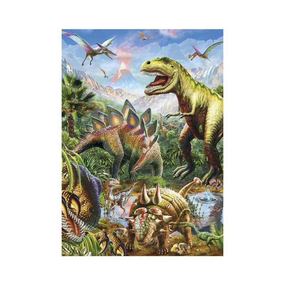 Puzzle 100 piese, neon, Dinozauri - DINO TOYS — miniatură