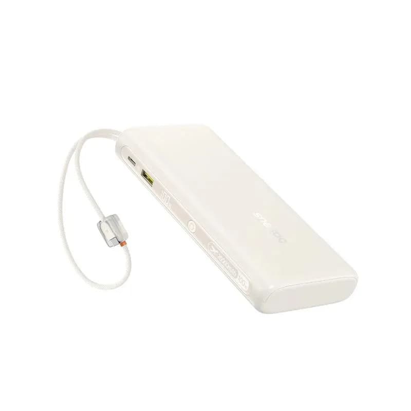 POWER BANK Baseus EnerFill FC41, display, cablu integrat retractabil 2 x USB Type-C, capacitate 20000mAh 100W, alb "E0028N04" - 6942521201815 — miniatură