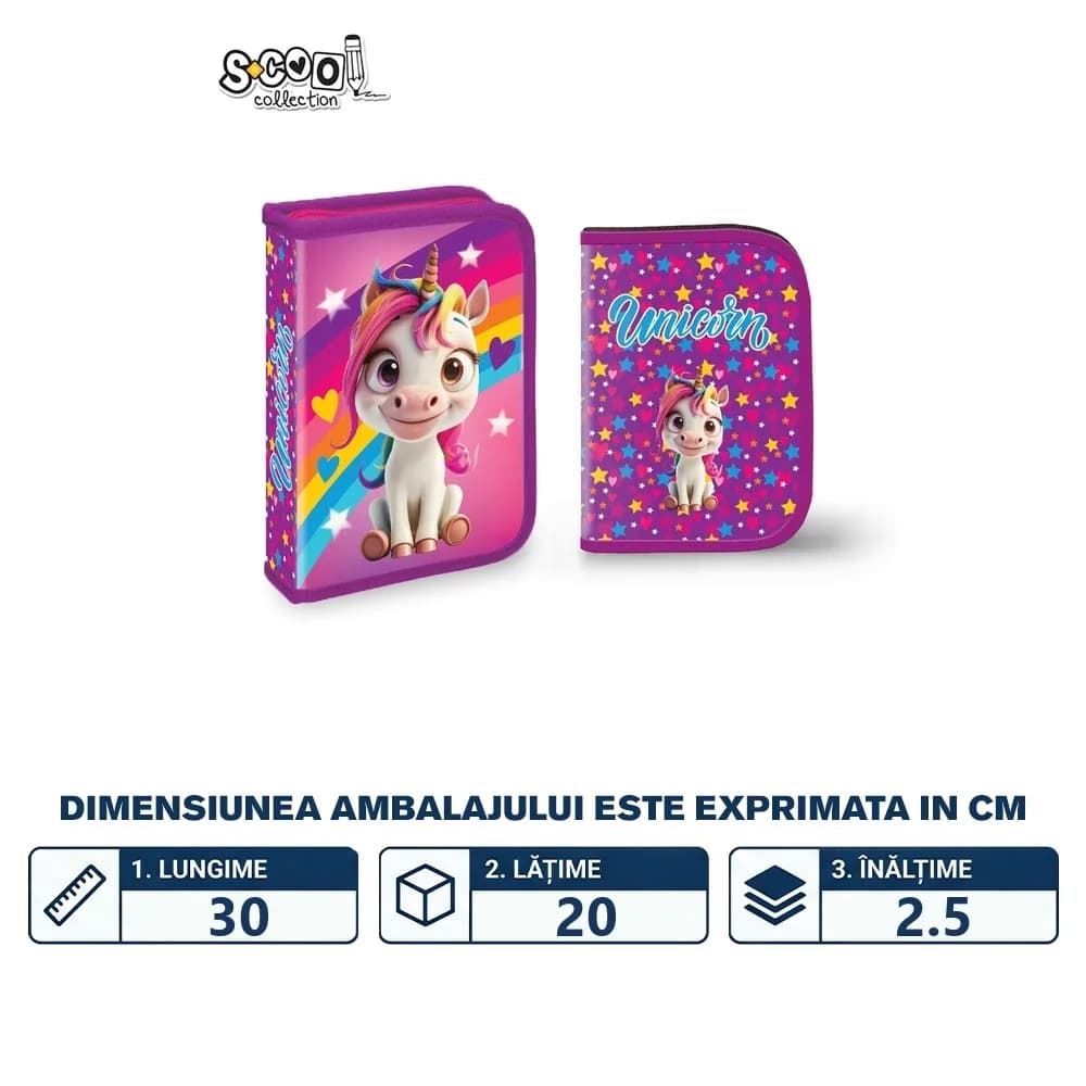Penar echipat, 1 fermoar, 2 extensii, 32 piese, UNICORN - S-COOL — miniatură