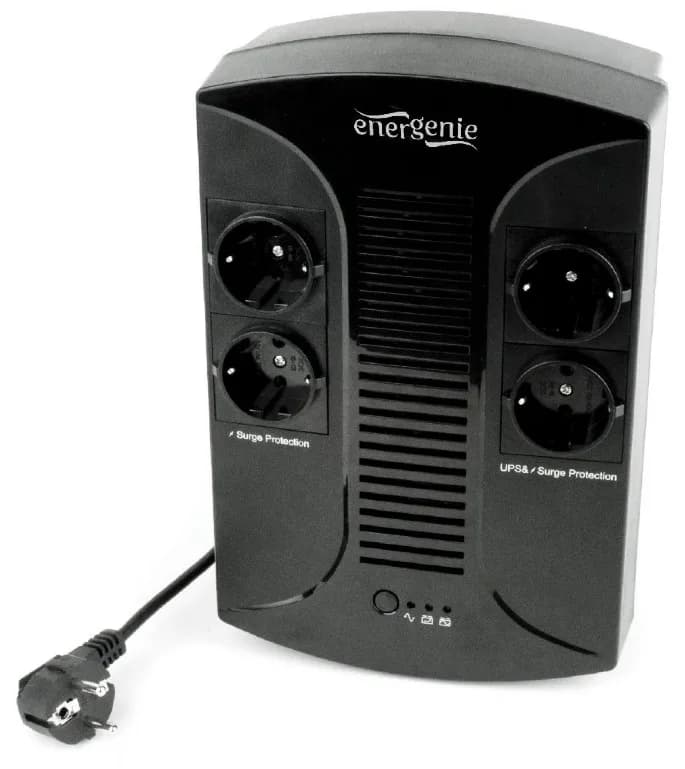 UPS GEMBIRD, Line Int., brick, 850VA/510W, AVR, Schuko x 4, 1 x baterie 12V/8Ah, LED, back-up 1 - 10 min., "EG-UPS-002" — miniatură