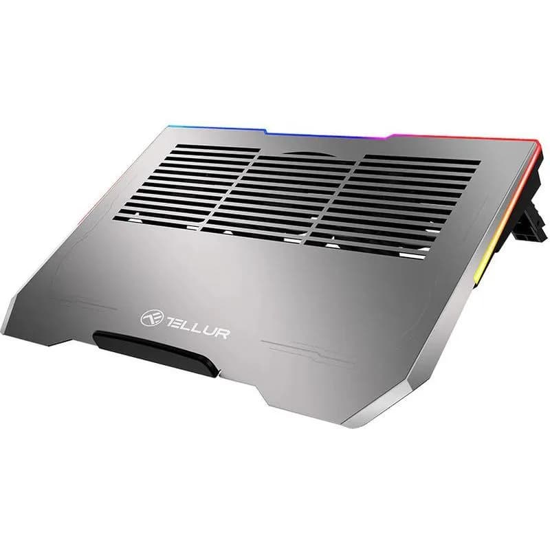Stand/Cooler notebook TELLUR Shade, pana la 17 inch, 3 ventilatoare, Argintiu — miniatură