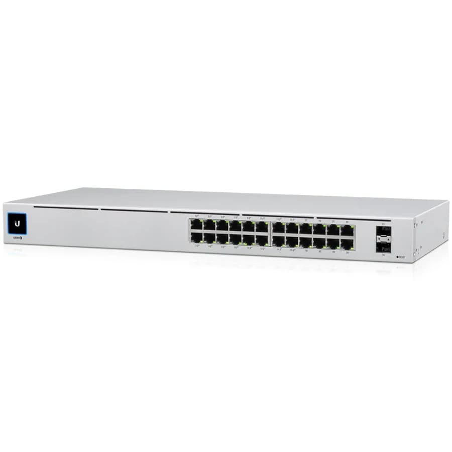 Ubiquiti USW-24-POE Gigabit Layer 2 switch with twenty-four Gigabit Ethernet ports including sixteen auto-sensing 802.3at PoE+ ports, and two SFP ports "USW-24-POE-EU"