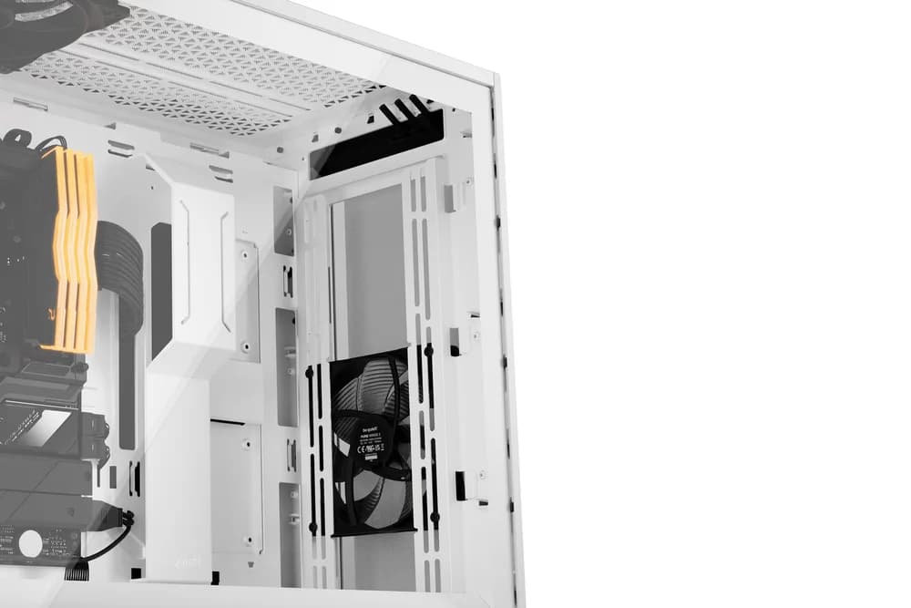 CARCASA be quiet! "SHADOW BASE 800DX", Middle Tower, ATX, fara sursa, 3xfan, USB 3.2 gen 1 x 2, USB Type-C x 1, audio+mic, PSU shroud, 7 sloturi expansiune, ARGB, alb, "BGW62" — miniatură