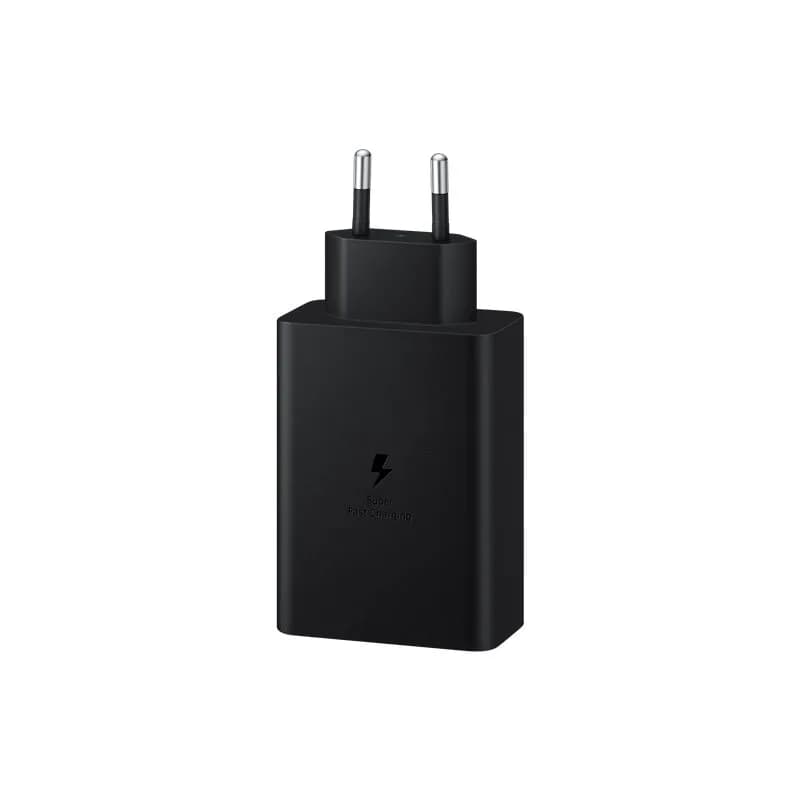 Samsung Power Adapter Trio 65W,2x USB-C,1xUSB-A, Super Fast (without cable); Black "EP-T6530NBEGEU" — miniatură