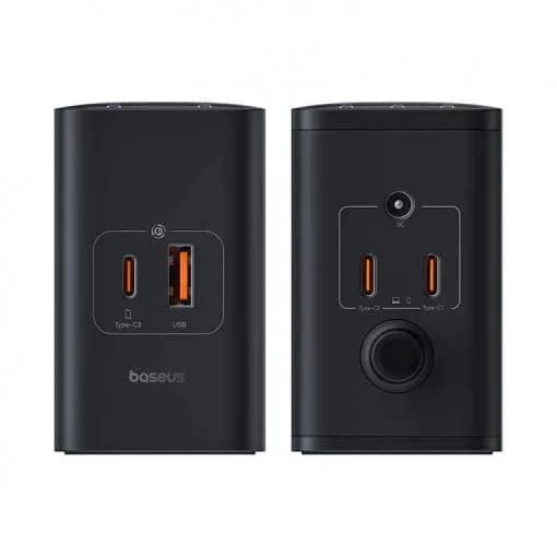 INCARCATOR RETEA Baseus Digital GaN Intelligent, Quick Charge 240W, 1 x AC, 3 x USB Type-C Output 5V/3A, 1 x USB, lungime cablu 1m, negru "P10163901113-00" - 6932172646110 — miniatură