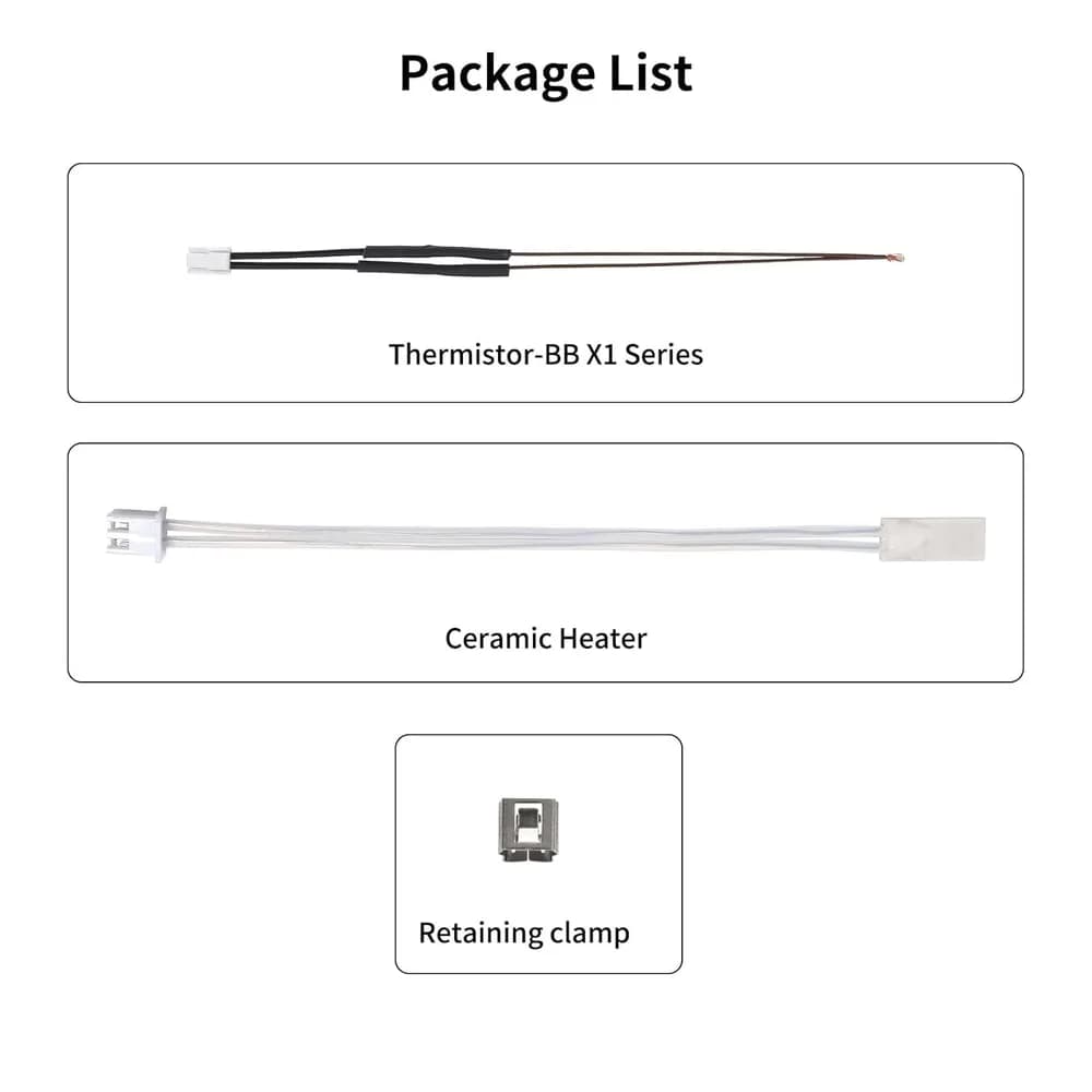 Piesă imprimantă 3D Phaetus Ceramic Heater & Thermistor Bambu Lab X1/X1C — miniatură