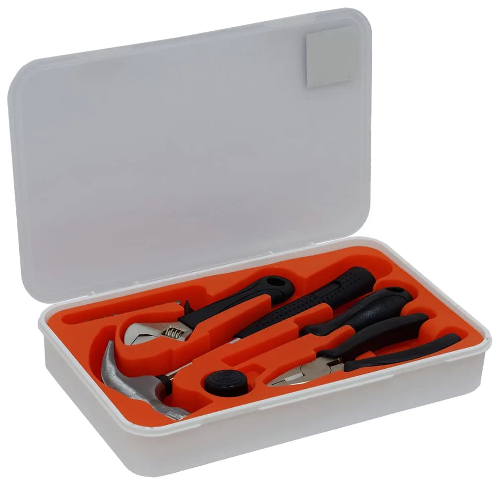 TRUSA scule SPACER contine 1 x ciocan, 1 x patent, 1 x surubelnita, 12 x capete surubelnita, 1 x cheie reglabila, 1 x protectie cauciuc ciocan, 1 x cutie transport si depozitare " SPT-HANDY-17" — miniatură