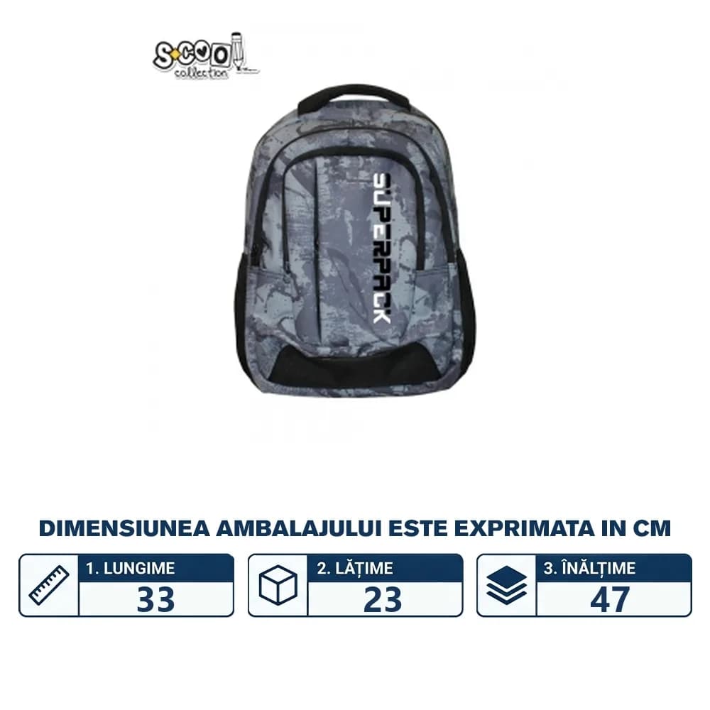 Ghiozdan compartiment laptop, SUPERPACK, 47x33x23 cm - S-COOL — miniatură