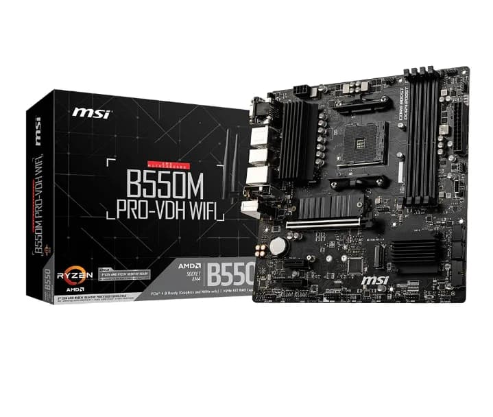 PLACA de BAZA MSI "B550M PRO-VDH WIFI", skt AM4, mATX, AMD B550, 4 x DDR4, max. 128 GB, 4 x SATA, 2 x M.2, 7.1, "B550M PRO-VDH WIFI"