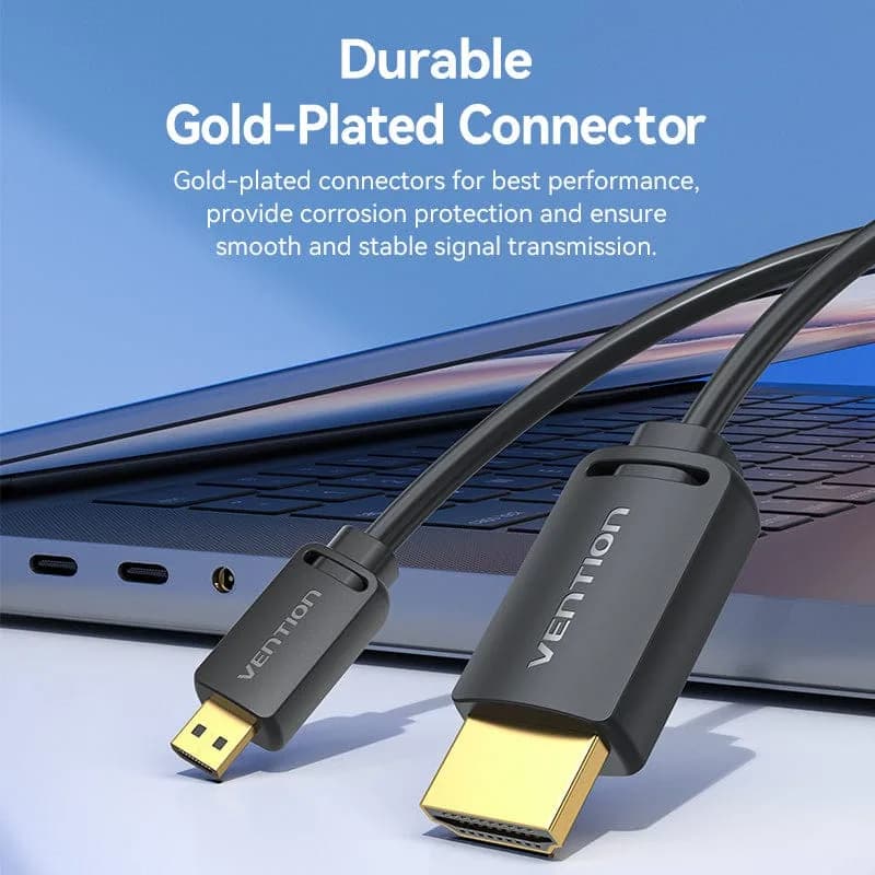 Cablu video Vention, microHDMI(T) la HDMI(T), 3m, rezolutie 4K la 60Hz, negru, "AGIBI" - 6922794772144 — miniatură