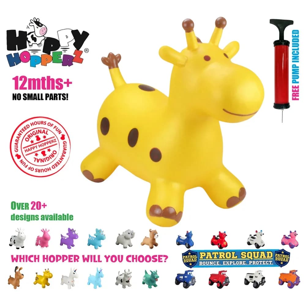 Jucărie gonflabilă săltăreață de călărit Girafa Aurie HappyHopperz — miniatură