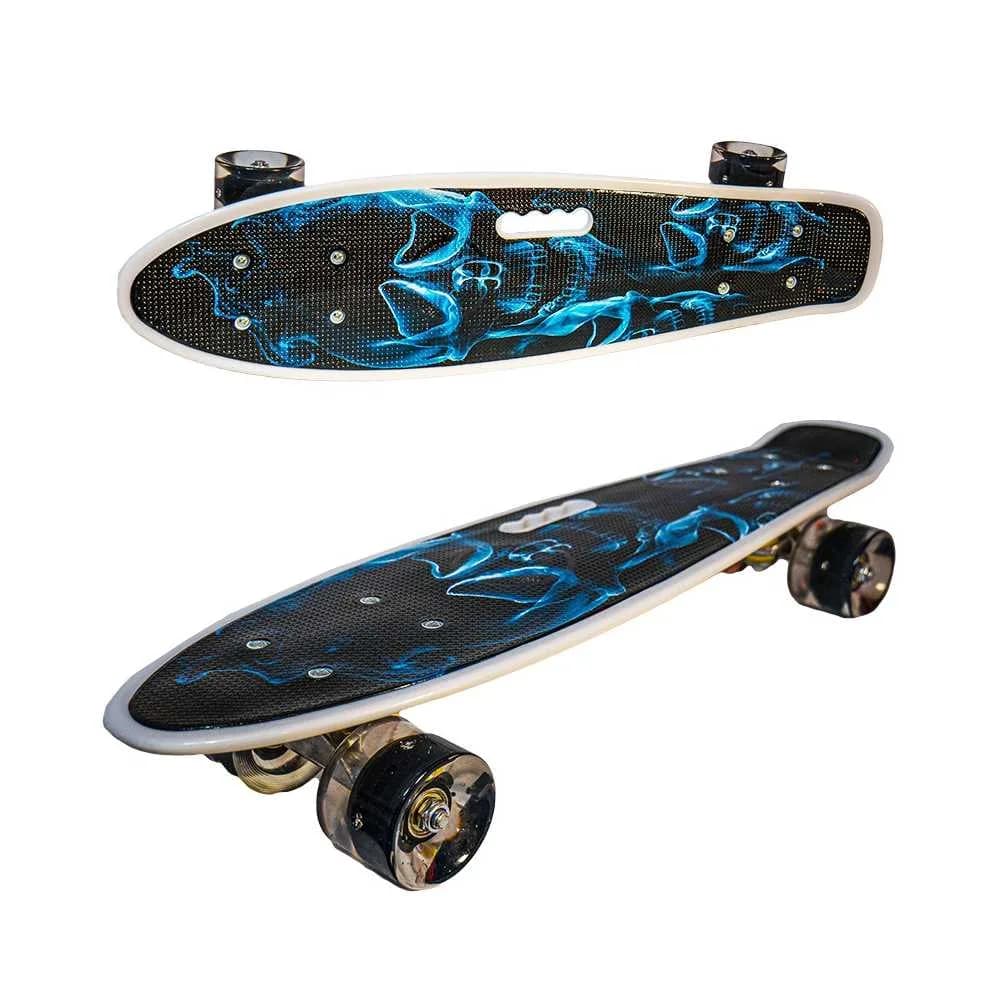 Placa skateboard cu roti silicon, led — miniatură