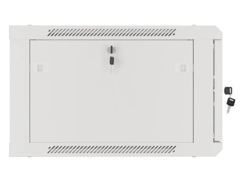 Dulap rack de perete 19", 6U, 600x600 mm, usa din sticla, gri, V2