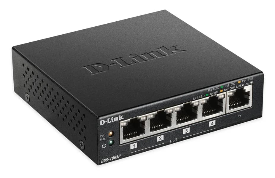 SWITCH D-LINK 5 porturi Gigabit, 4 porturi POE, carcasa metal. "DGS-1005P"