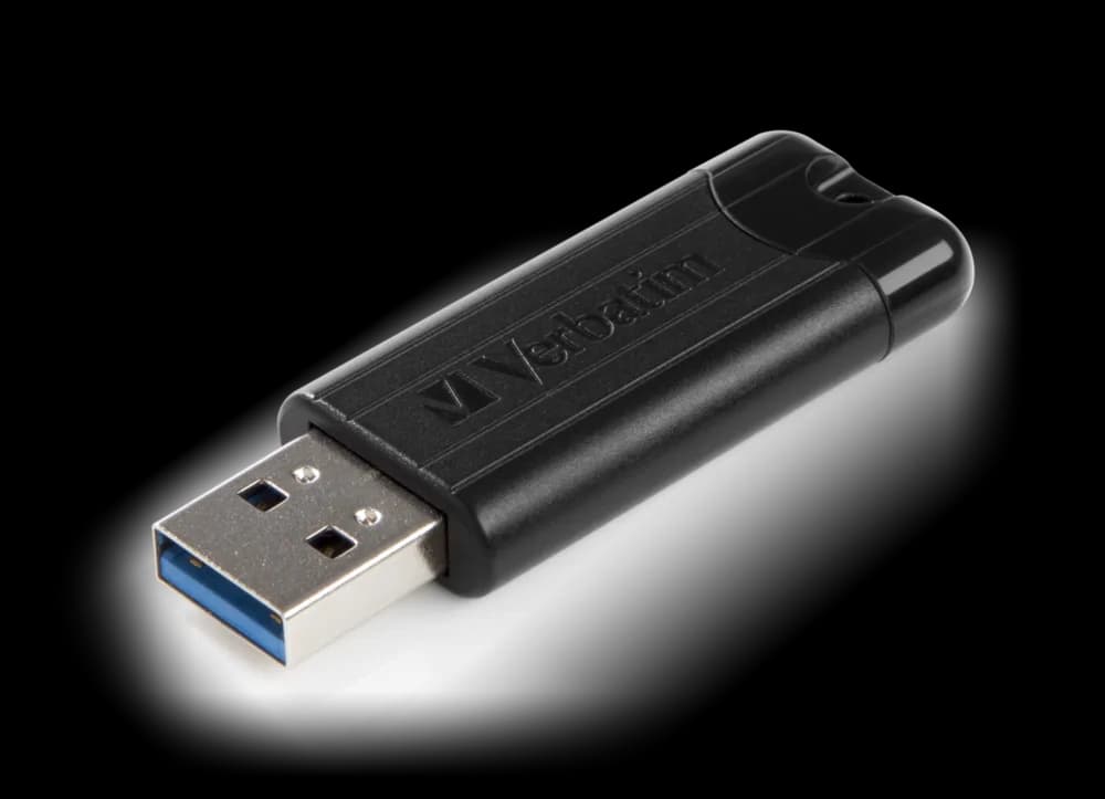MEMORIE USB VERBATIM PINSTRIPE 64GB NEGRU USB 3.0 "49318" — miniatură