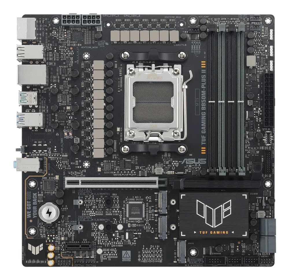 ASUS TUF GAMING B850M-PLUS II AM5 4xDDR5 mATX Pciex5 DP HDMI USB MB "TUF GAMING B850M-PLUS II" — miniatură