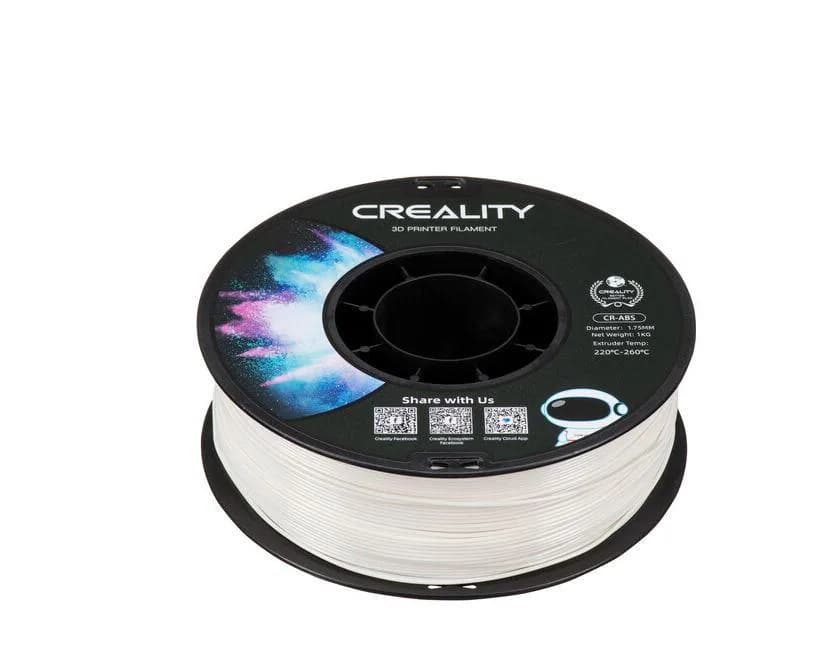CREALITY CR-ABS 3D Printer Filament, white,temperatura printare: 220-260, Diametru Filament: 1.75mm, rezistenta la tractiune: 43MPa,diametru suport filament: 200mm, NON-Toxic, Utilizare: pana la 6 luni de la deschiderea ambalajului. — miniatură