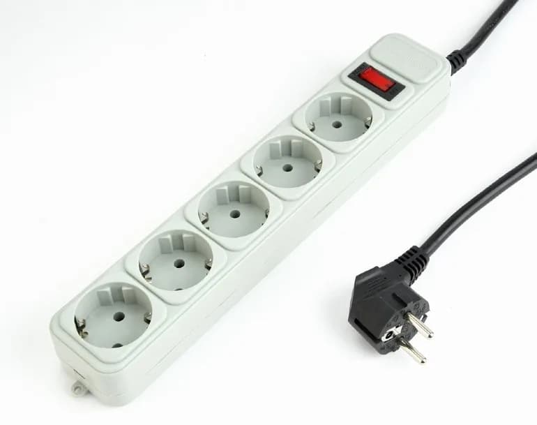 PRELUNGITOR GEMBIRD, Schuko x 5, conectare prin Schuko (T), cablu 3 m, 16 A, protectie supratensiune, protectie copii, gri, "SPG3-B-10C"
