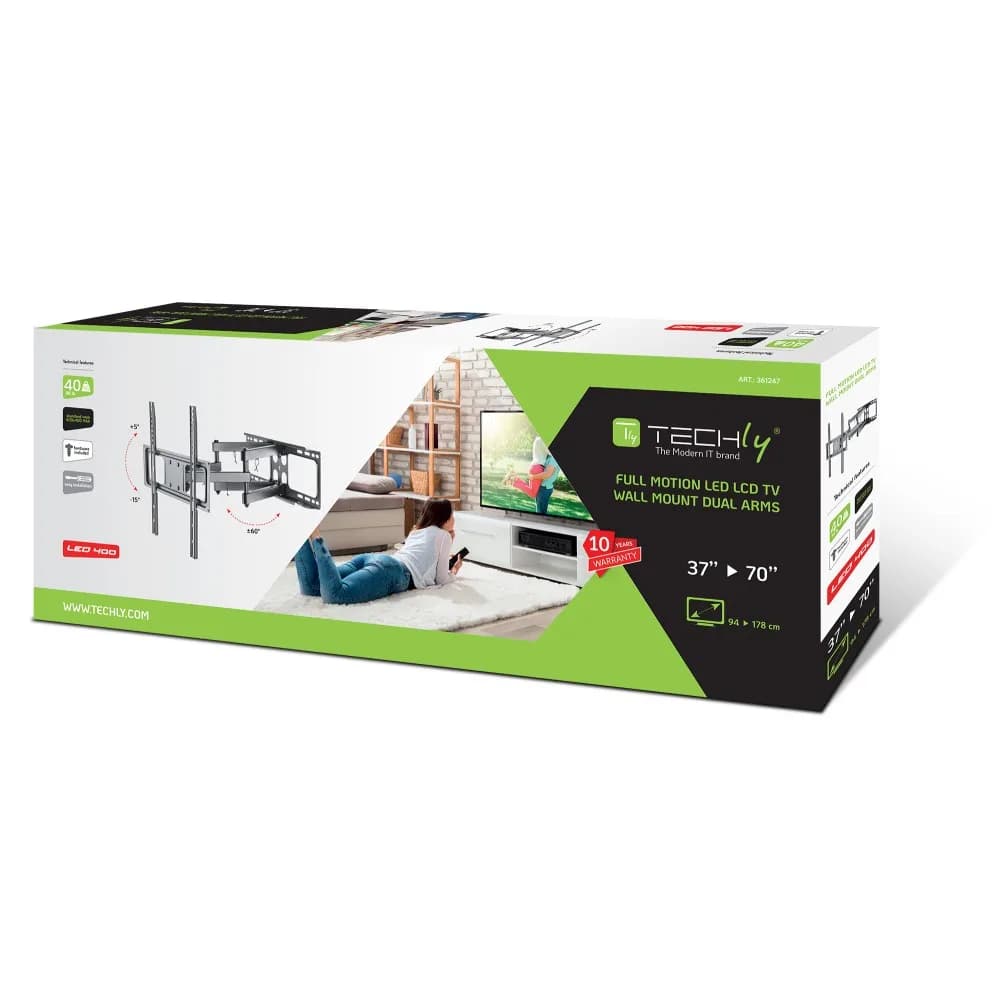 SUPORT TV/LCD/LED pentru perete, reglabil, Techly "ICA-PLB344LTY" — miniatură
