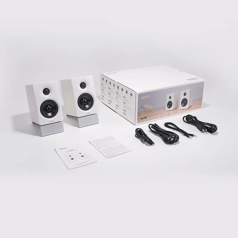 BOXE EDIFIER 2.0, RMS: 66W (2 x 15W + 2 x 18W), bluetooth v5.3, touch panel, AUX/USB-C, 220V alimentare, white "M60-W" — miniatură